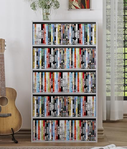DVD Storage Rack Media Tower, 5 Tier Organizer Shelf for CDs, view 4