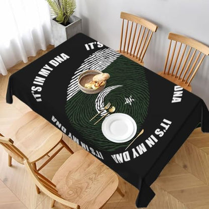 Pakistani flag tablecloth in stain resistant fabric, view 3