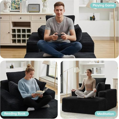Boneless Couch Chaise Lounge Chair, 54" Oversized Cloud Sofa with Deep Seat, view 7