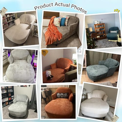 59.8" Chaise Lounge Chair Indoor, Chenille Reading Chairs, view 4