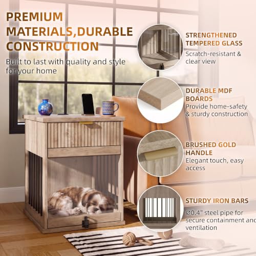 Dog Crate End Table for Small Medium Dogs, Dog Kennel Furniture, view 4