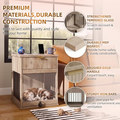 Dog Crate End Table for Small Medium Dogs, Dog Kennel Furniture, view 4