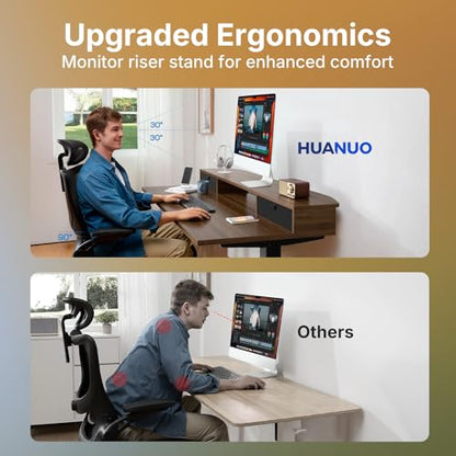 40 x 24 inch Small Electric Standing Desk with 2 Drawers, C-Clamp Mount Compatible, Height Adjustable Sit Stand Desk, Home Office Stand Up Desk with 4 Memory Height Settings, Walnut