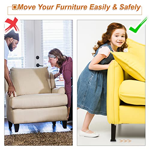 Furniture Sliders for Carpet & Hardwood Floors, 16 Pack 2 Inch Furniture Moving Pads with Heavy Duty Adhesive, Easily Move Any Item While Protect The Floor
