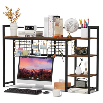 Desk Shelf, 44.9" Desktop Organizer Shelf, Desk Hutch for Computer Monitor, view 2