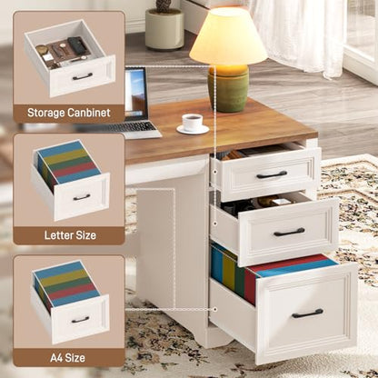 55" Wooden Executive Desk with 3 Drawers, view 5