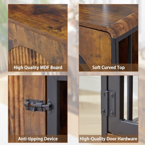 87" Extra Large Dog Crate TV Stand for 2 Dogs, view 5