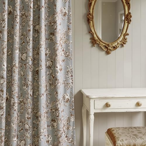 1 Panel Custom Vintage Floral Curtain 300GSM Thick Velvet Print Curtain Soft Thermal Insulated Privacy Window Drapes for Bedroom Dining Living Room Bathroom