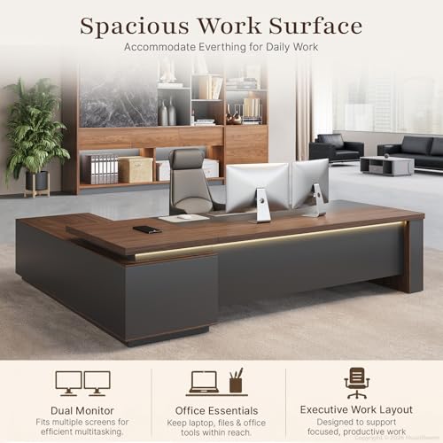 71" Reversible L-Shaped Executive Desk for Manager's Office, view 4