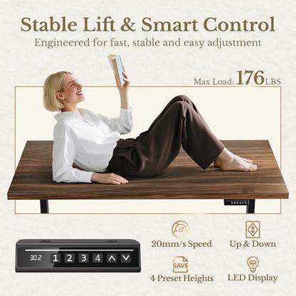 L Shaped Executive Standing Desk with File Cabinet, view 7
