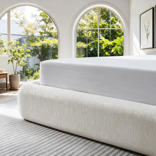 Queen Cloud Upholstered Bed Frame with Wingback Headboard (C01), view 7