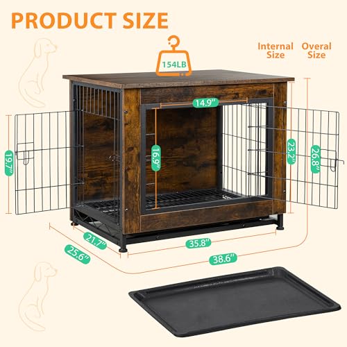 Wooden Dog Crate Furniture for Large Breed, view 4