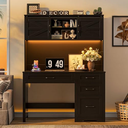 67" H Farmhouse Executive Desks with Charging Station, view 2