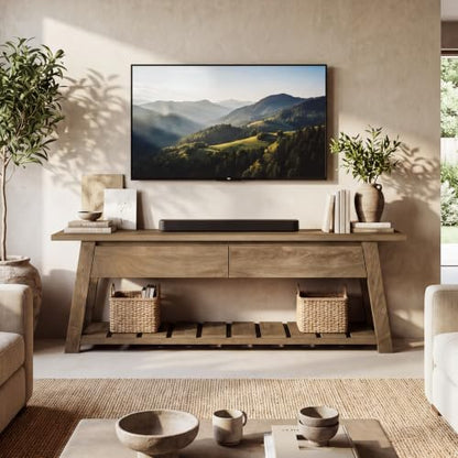 63" Farmhouse TV Stand with 2 Storage Drawers for 65-Inch TV, view 5