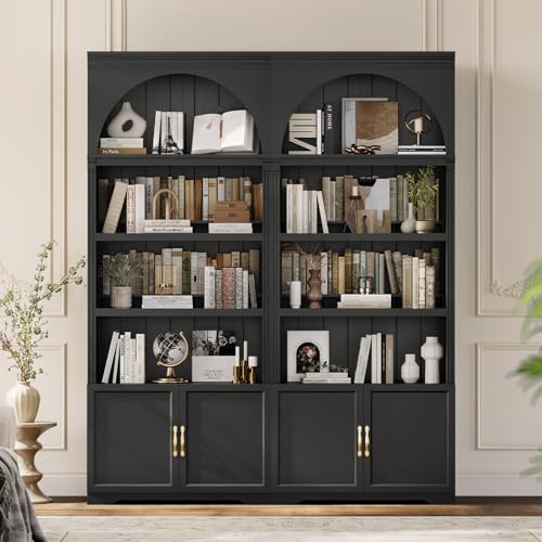81.2"Tall Arched Cabinet, Bookcase with storage, view 7