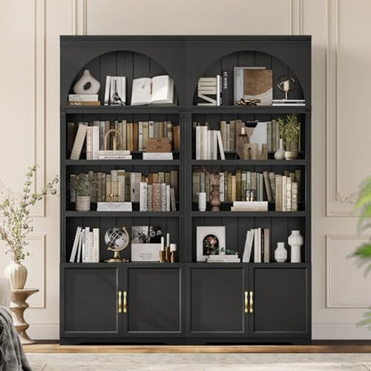 81.2"Tall Arched Cabinet, Bookcase with storage, view 7