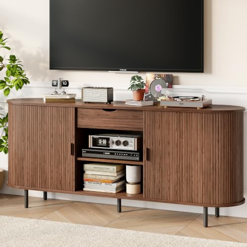 70" Sideboard Buffet Cabinet with Drawer&Adjustable Storage Shelves, view 7