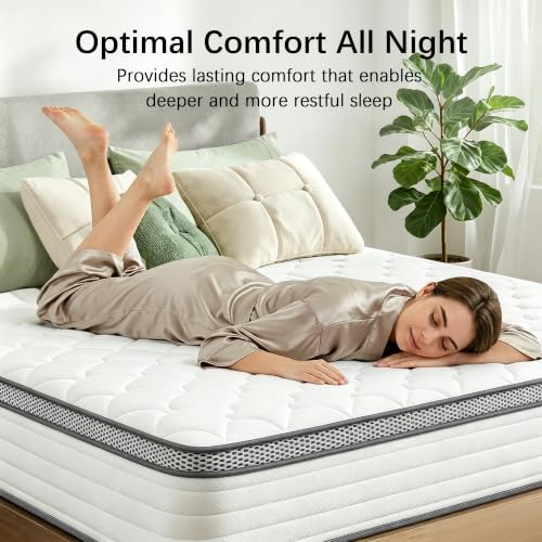 Queen Mattress,12 inch Queen Size Hybrid in Box,Medium Firm Support, view 5