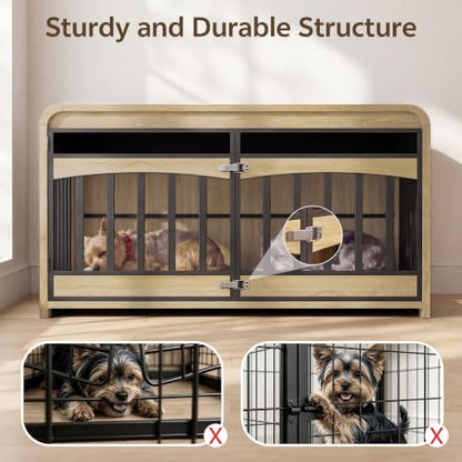 39.4" Dog Crate Furniture, Wooden Dog Cage for Small & Medium Dog, view 5