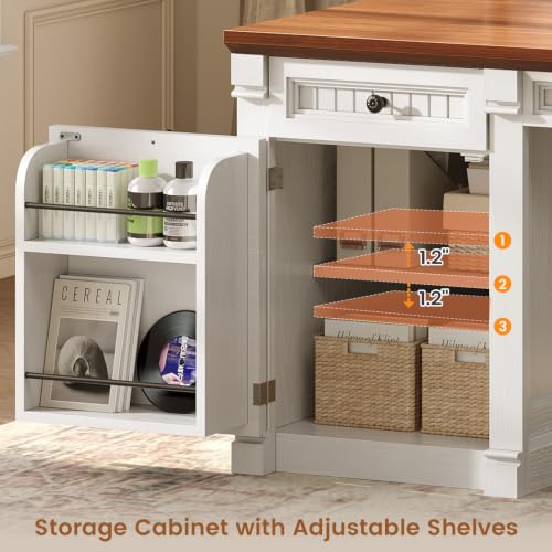 67" Office Executive Desk with 4 Drawers, Storage Cabinet & Outlet, view 7