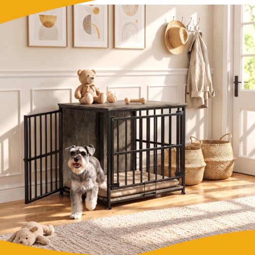 Heavy-Duty Dog Crate Furniture, 27 IN Wooden Dog Kennel with Flip-Up Door, view 8