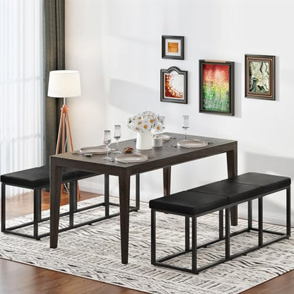 Dining Bench, Dining Room Bench with PU Leather Upholstered Seat, for Kitchen, view 3