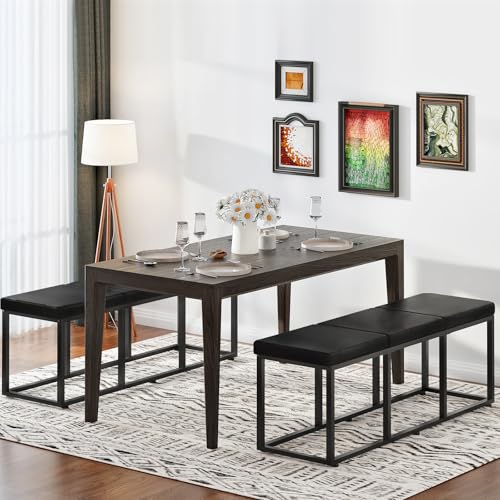 Dining Bench, Dining Room Bench with PU Leather Upholstered Seat, for Kitchen, view 3