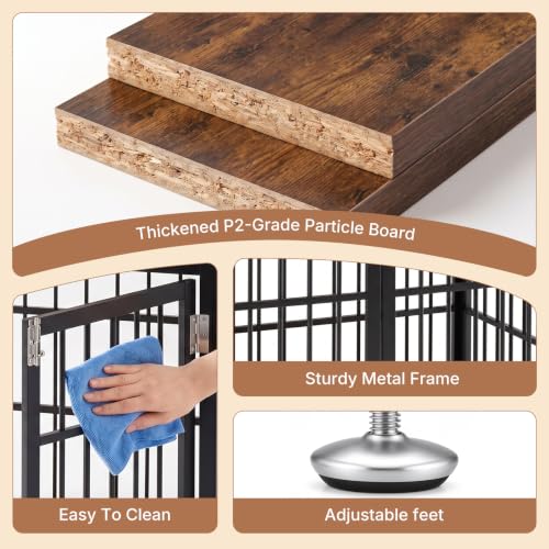 Dog Crate Furniture 38 Inch Indoor Crate Dog Cage Wooden Kennel, view 6