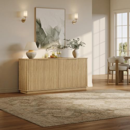 63" Fluted Sideboard Buffet Cabinet with Storage, view 5