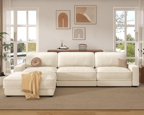 120" Oversized Modular Sectional Sofa, L Shaped Couch Set with 2 Pillows, view 4