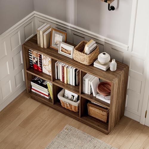 6 Cube Storage Organizer, Wooden Bookcase with Storage, 43 Inch, view 6