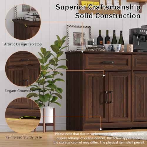 70" Buffet Cabinet with Storage, Large Modern Farmhouse Sideboard, view 4
