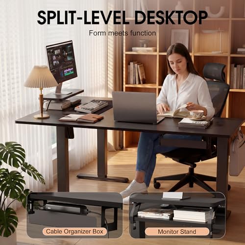 63 x 47 Inch L Shaped Standing Desk with 2 Preset Heights, view 5