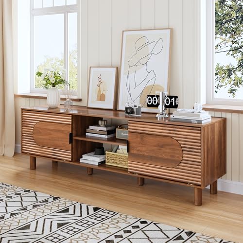 Walnut 63inch Sliding TV Stand for Televisions up to 70 Inches, view 6