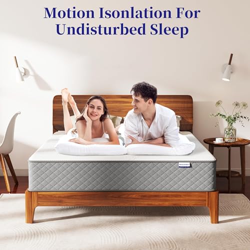 Queen Mattress,12 Inch Mattress Queen Size Medium Firm, 7-Zone Hybrid Mattress in a Box, Queen Size Mattress with Memory Foam & Pocket Spring for Pressure Relief and Body Support