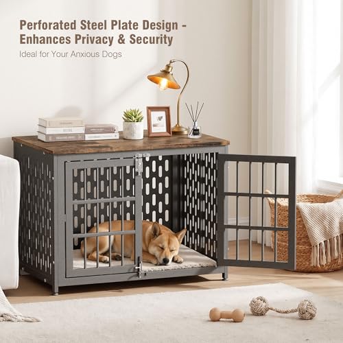 Indestructible 38 Inch Dog Crate Chew Proof Indoor Kennel, 4 Strong Locks, view 3