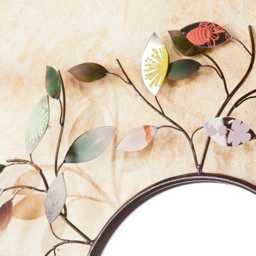 Decorative metallic leaf wall mirror, view 5