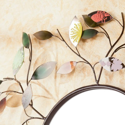 Decorative metallic leaf wall mirror, view 5