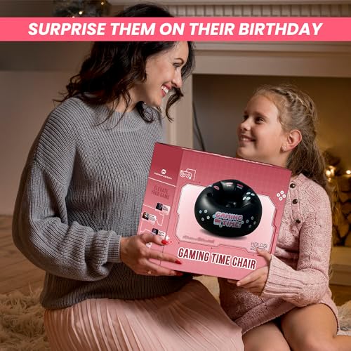 Inflatable Gaming Chair for Kids & Teens with Cup Holders and Side Pocket - This Air Gaming Bean Bag Chairs for kids is The Perfect Furniture for Gamer Room Decor - Perfect Gaming Stuff for boys 4-12