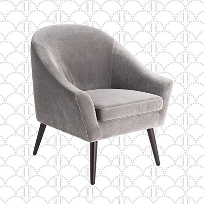 CHR10017A Elle Décor Laurel Accent Chair, Gray