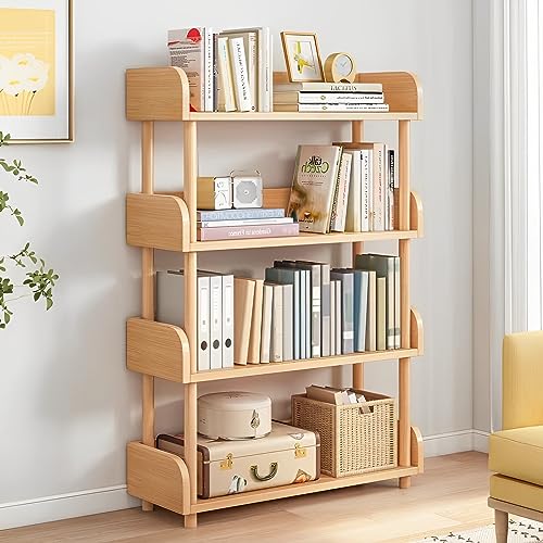 4-Tier Wooden Open Bookcase, Oak, view 2