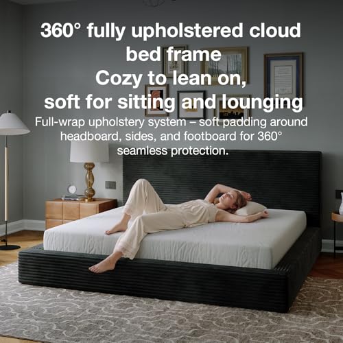 Queen Size Bed Frame, Plush CloudSoft Bed, view 6