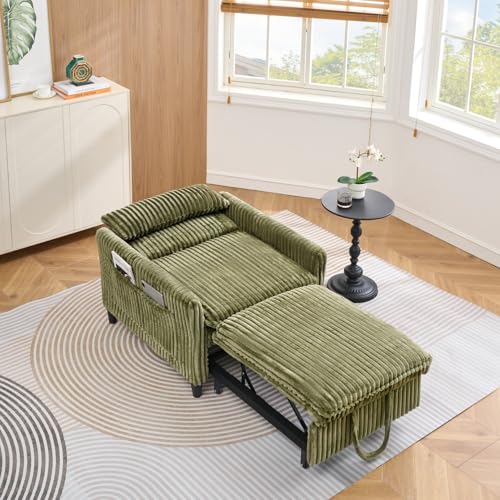 Teddy Convertible Sleeper Chair with Pillow & Adjustable Backrest, view 5