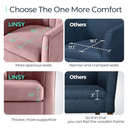 Swivel Accent Chair Ottoman Set: Velvet Small Barrel Chair with Foot Rest, Modern Reading Chair Upholstered Armchair with Footrest for Living Room Bedroom Study Room Office (Pink)
