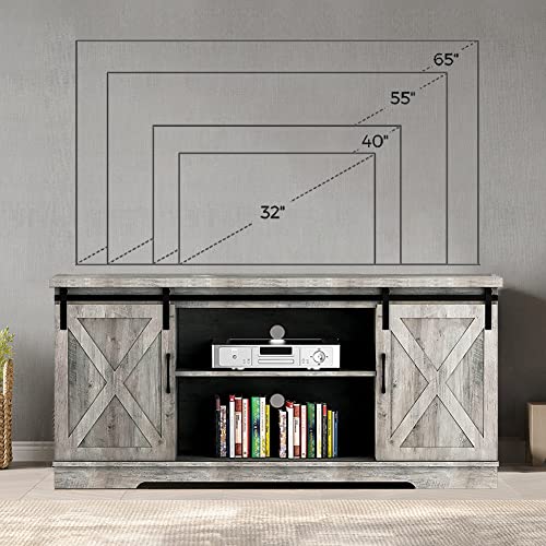 Farmhouse TV Stand, Entertainment Center for 65 Inch TV Media Console Cabinet, view 7