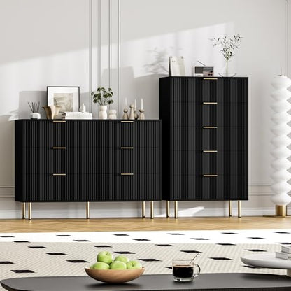 GAOMON 6 Drawer Dresser for Bedroom, 47" Fluted Dresser Chest of Drawers, view 8