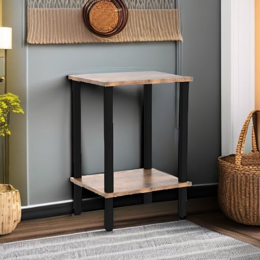 End Table, Set of 2, Side Table, Nightstand, 2-Tier Storage Shelf, Sofa Table for Small Space, Living Room, Bed Room TB01BB035