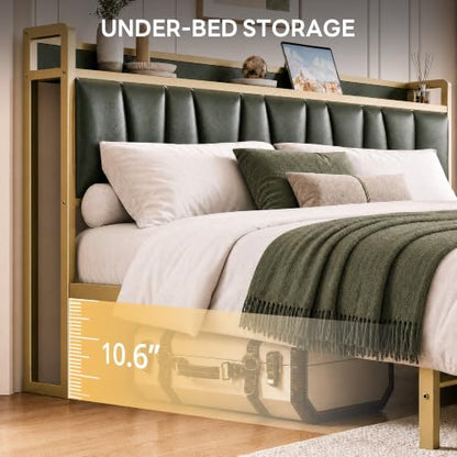 King Size Bed Frame with 2 Drawers and Charging Station, view 8
