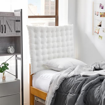 Rainha Cushion Tufted College Headboard - White Velvet