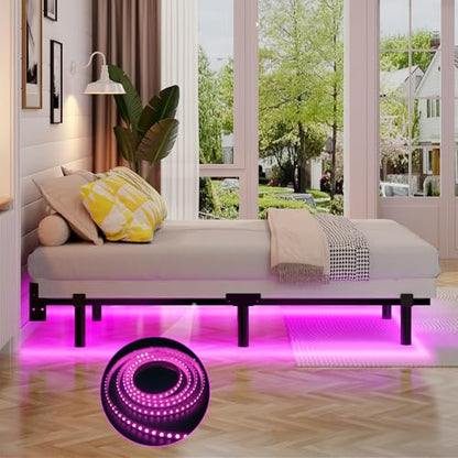 Queen Metal Bed Frame with LED Lighting, view 6
